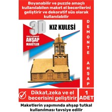 St. Morritz Özel 3D Görsel Zeka Geliştirici Boyanabilir Çocuk Yetişkin Puzzle Dekoratif Demonte Ahşap Oyun Maket