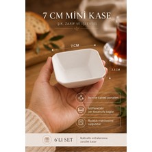 Le Paon 6'lı Set 7 cm Ince Porselen Mini Kase - Kahvaltılık Sosluk, Reçellik ve Çerezlik