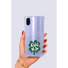 Samsung Galaxy A07 Kartlıklı Lucky Yonca Desenli Kılıf