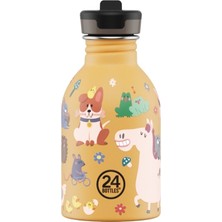 24 Bottles Kids Bottle Farm Friends Pipetli Paslanmaz Çelik Çocuk Su Matarası 250 ml