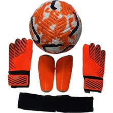 St. Morritz 5 No 4 Astar Çizgili Futbol Topu Kaleci Eldiveni ve Tekmelik 3lü Set
