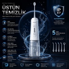 BGG Tech Akıllı Diş Temizleme Cihazı 4 Modlu Şarjlı Taşınabilir 320 ml Su Hazneli Diş Temizleyici Ağız Duşu
