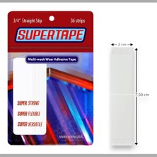 True Tape Supertape Protez Saç Bandı Düz '3/4"straight Strip (2 cm x 7.5 Cm) 36 Adet