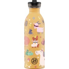 24 Bottles Kids Bottle Farm Friends Pipetli Paslanmaz Çelik Çocuk Su Matarası 500 ml