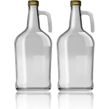 St. Morritz 3 Litre Kulplu Galon Cam Şişe Şişesi Cam Yağlık - 2'li