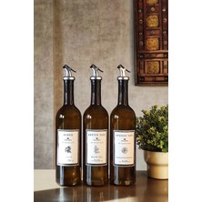 St. Morritz Amber Zeytinyağı Ayçiçek Yağı Sirke Şişesi Yağdanlık 3lü Set 750ML -Stantsız B3750-SZ
