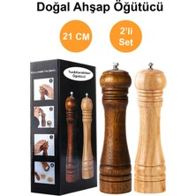 St. Morritz Ahşap Baharat Tuz Öğütücü Değirmen Tuzluk Baharatlık 21 cm 2'li Set