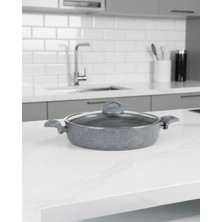 St. Morritz Granit Basık Pilav ve Karnıyarık Tenceresi 24 cm
