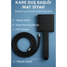 St. Morritz Kare Duş Başlığı Mat Siyah Siyah Kare Duş Başlığı Yüksek Kalite Mat Siyah Duş Seti Pvc Hortum