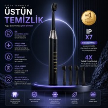 BGG Tech Şarjlı Elektrikli Taşınabilir Diş Fırçası 5 Modlu Ipx7 Su Geçirmez 4 Başlıklı