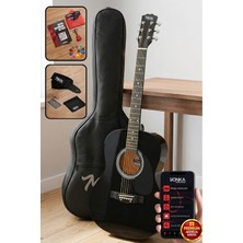 St. Morritz RG-530BK Kaliteli Siyah 40 Inç Akustik Gitar Seti 4/4 Yetişkin