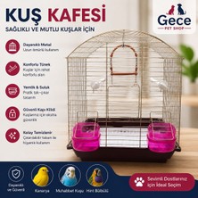     Kuş Kafesi Yemlik Suluk ve Tünekli Kanarya Muhabbet Kuşu Kafesi