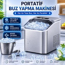 BGG Tech Hızlı Buz Yapma Makinesi Taşınabilir Otomatik Buz Üretici Hızlı ve Pratik Kullanım