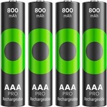 St. Morritz Gp Recyko Pro 800 Mah Ni-Mh 1.2 Volt Aaa Ince Kalem Şarjlı Pil 4lü Paket