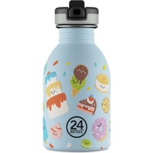 Kids Bottle Sweet Friends Pipetli Paslanmaz Çelik Çocuk Su Matarası 250 ml