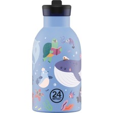 24 Bottles Kids Bottle Ocean Friends Pipetli Paslanmaz Çelik Termos 330 ml