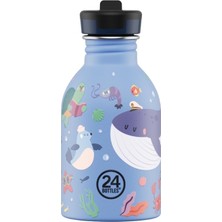 24 Bottles Kids Bottle Ocean Friends Pipetli Paslanmaz Çelik Çocuk Su Matarası 250 ml