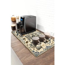 Valerine Life Barista Kahve Barı Matı 40X90CM Espresso Makinesi Çaycı Altlığı Mavi Barista