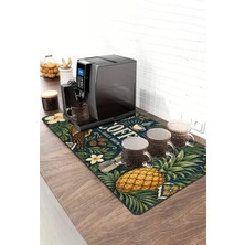 Valerine Life Barista Kahve Barı Matı 40X90CM Espresso Makinesi Çaycı Altlığı Ananas Tropic Coffee