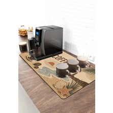Valerine Life Barista Kahve Barı Matı 40X90CM Espresso Makinesi Çaycı Altlığı Sahil Kahvesi