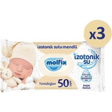NW NessiWorld Yenidoğan Izotonik Sulu Doğal Pamuk Islak Havlu Mendil 3'lü 150 Yaprak