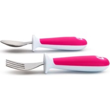 NW NessiWorld Sıçrama Engelleyici Çocuk Çatal & Kaşık Seti 12 Ay+ Pembe