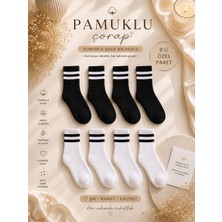 Çorap Vitrini Premium 8'li Karma Paket Çizgili Pamuklu Çorap Seti - Konfor & Şıklık Bir Arada!