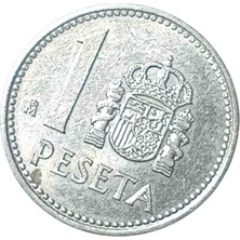 Yediotuz Digital Pazarlama Ispanya 1 Peseta Yabancı Madeni Koleksiyon Para