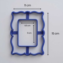 Craftelle Dalgalı Kenarlı Fotoğraf & Ayna Çerçevesi Seramik Kesici Kalıp – Polimer Kil ve Çini Hamur Kalıbı - Krem - 11X15 cm