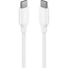 Taks 5DK36B Usb-C To Usb-C 60W 120CM Hızlı Şarj Kablosu Beyaz