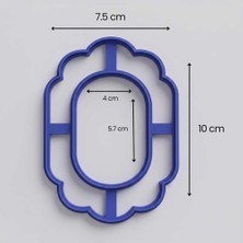 Craftelle Çiçek / Dalga Kenarlı Oval Çerçeve Seramik Kesici Kalıp – Ayna, Fotoğraflık ve Polimer Kil Kalıbı - Krem - 7.5X10 cm