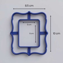 Craftelle Kıvrımlı Tabela Formu Fotoğraf & Ayna Çerçevesi Seramik Kesici Kalıp – Polimer Kil ve Çini Hamur Kalıbı - Krem - 8.5X10 cm