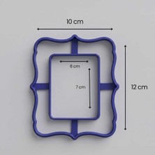 Craftelle Kıvrımlı Tabela Formu Fotoğraf & Ayna Çerçevesi Seramik Kesici Kalıp – Polimer Kil ve Çini Hamur Kalıbı - Krem - 10X12 cm