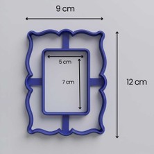Craftelle Dalgalı Kenarlı Fotoğraf & Ayna Çerçevesi Seramik Kesici Kalıp – Polimer Kil ve Çini Hamur Kalıbı - Krem - 9X12 cm