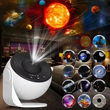 Ada Ev Ve Yaşam Galaxy Yıldızlı Projektör Gece Lambası 12 Diskli 360 Dönen Gece Lambası