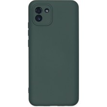 Kmrsfres Newface  Galaxy A03 Kılıf Nano Içi Kadife Silikon - Koyu Yeşil