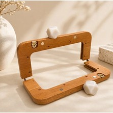 Velanee Doğal Ahşap Çanta Bursu Krem Renk 20CM