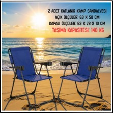 Argeus Uyguna-Yakala Lacivert 2 Adet Katlanır Kamp Sandalyesi SETI-TAB.362