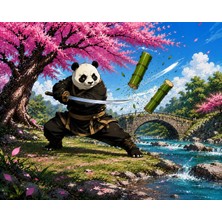Dekoratif Yüksek Kaliteli Çizgiroman Serisi4 Poster Panda Temalı