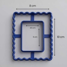 Craftelle Festonlu (Bisküvi Kenar) Fotoğraf & Ayna Çerçevesi Seramik Kesici Kalıp – Polimer Kil Hamur Kalıbı - Krem - 8X10 cm