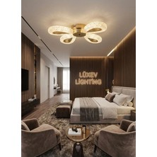 Rain Model 4"lü Gold 3 Renk Modu Ledli Modern Plafonyer Salon Mutfak Çocuk Yatak Odası LED Avize