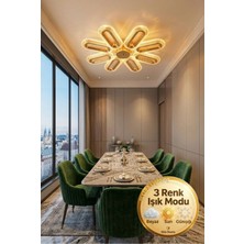 Spica Model 8'li Gold 3 Renk Modu Ledli Tavana Sıfır Salon Mutfak Çocuk Yatak Odası LED Avize
