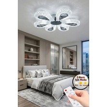 Rain Model 6"lı Kumandalı Gümüş 3 Renk Modu Ledli Modern Plafonyer Salon Mutfak Çocuk Yatak Odası LED Avize