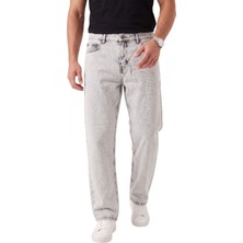 RizzUP Erkek Taş Açık Yıkama Taşlamalı Baggy Fit Likralı Bol Paça Jean Kot Pantolon 2600057