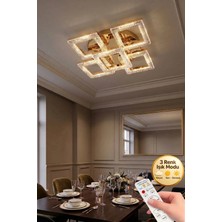 Aria Model 5"li Gold 3 Renk Modu Ledli Modern Tavana Sıfır Salon Mutfak Çocuk Yatak Odası LED Avize