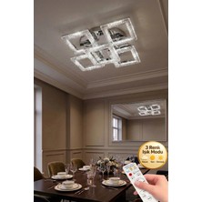 Aria Model 5"li Gümüş 3 Renk Modu Ledli Modern Tavana Sıfır Salon Mutfak Çocuk Yatak Odası LED Avize
