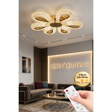 Rain Model 6"lı Kumandalı Gold 3 Renk Modu Ledli Modern Plafonyer Salon Mutfak Çocuk Yatak Odası LED Avize