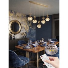 Polaris Model 5"li Gold 4 Renk Modu Yemek Masası Oturma Çocuk Yatak Odası Modern Ledli Avize