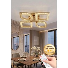Vesta Model Gold 4"lü Kumandalı Ledli 3 Renk Modu Kristal Mutfak Salon Yatak Çocuk Odası Avize