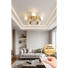 Mia Model Gümüş 5"li Ledli 3 Renk Modu Kristal Salon Mutfak Yatak Çocuk Odası Avize